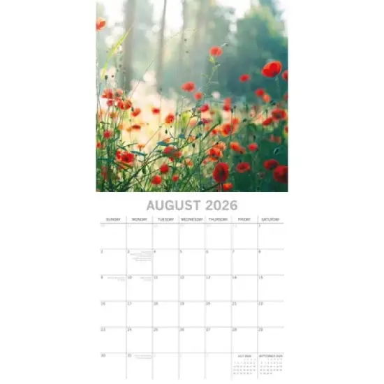 2026 Square Wall Calendar, Flower of the Month, 16-Month Floral Theme with 180 Reminder Stickers (12x12 In) image {2}