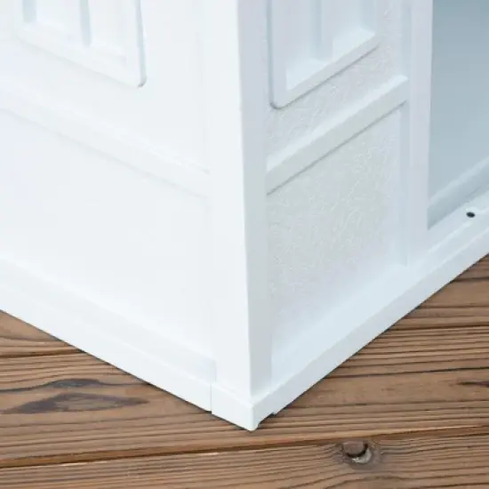 PawHut Plastic Dog House Outdoor & Indoor Easy to Clean, Weather Resistant Dog House for Medium and Small Dogs, 25.5" x 30" x 25", Blue image {5}