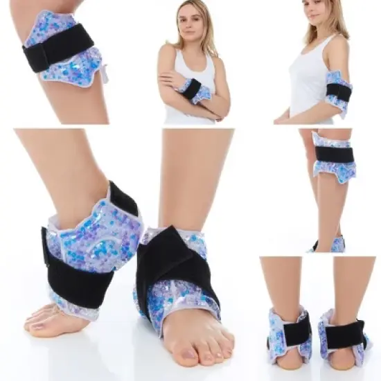FOMI Ankle Wrist Hot Cold Gel Bead Ice Packs | 2 pack image {1}
