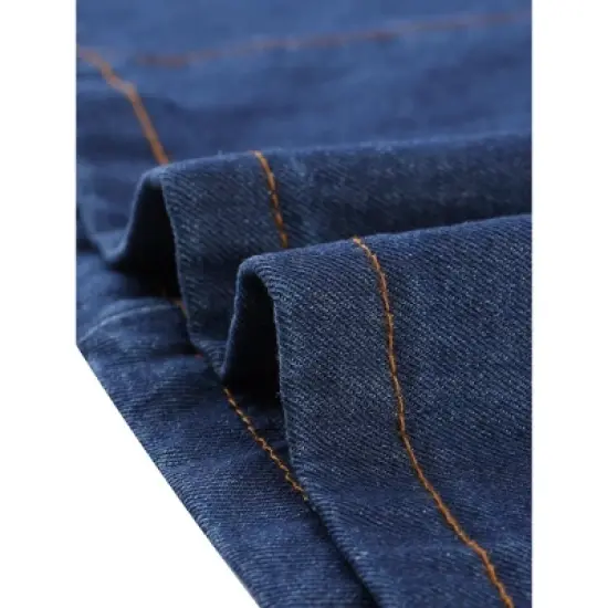 Agnes Orinda Women's Plus Size Button Down Casual A-Line Pockets Midi Jean Skirts image {4}