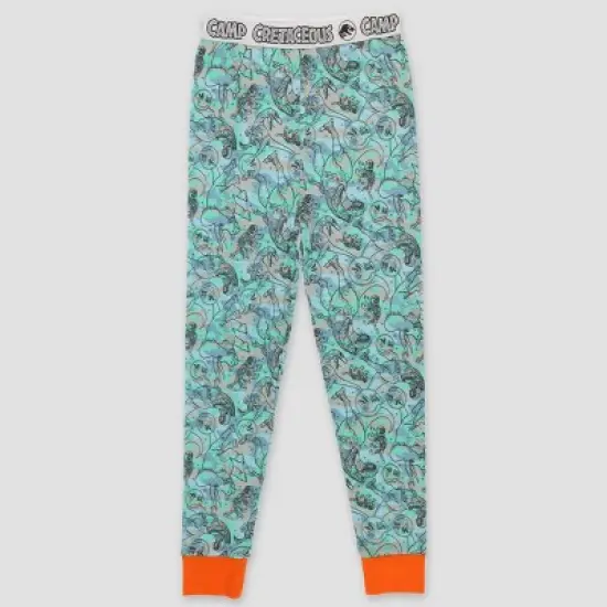 Boys' Jurassic World 2pc Snug Fit Pajama Set - White/Orange/Aqua Blue image {2}