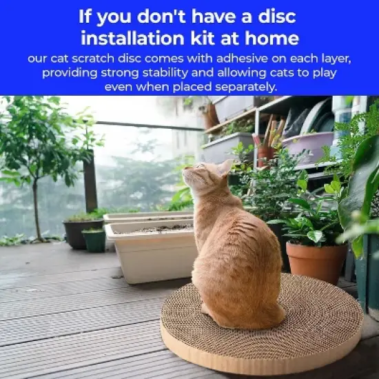 2 PACK Round Cat Scratcher Refill - 10 Inch Diameter, 7/8 Inch Thickness - Scratching Board Replacement Pads image {4}
