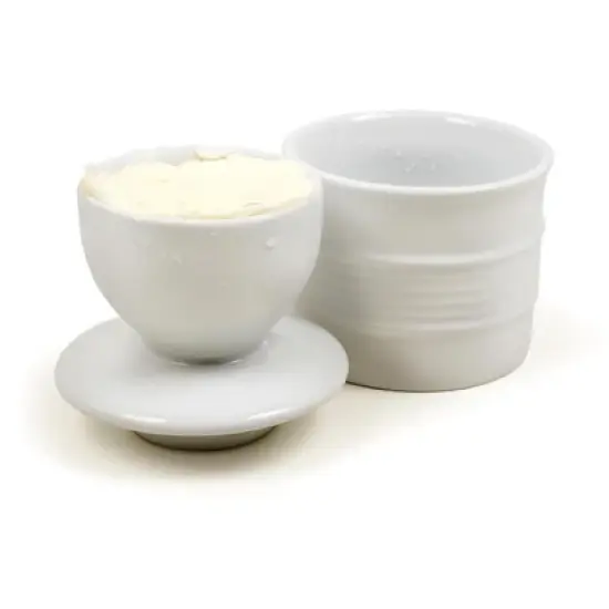Rsvp Stoneware Butter Pot - White image {2}