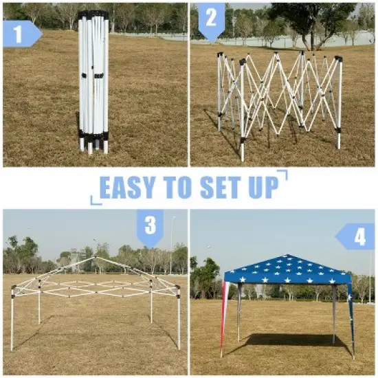 Costway 10'x10' Folding Pop Up Tent Gazebo Canopy Mesh Sidewall image {6}