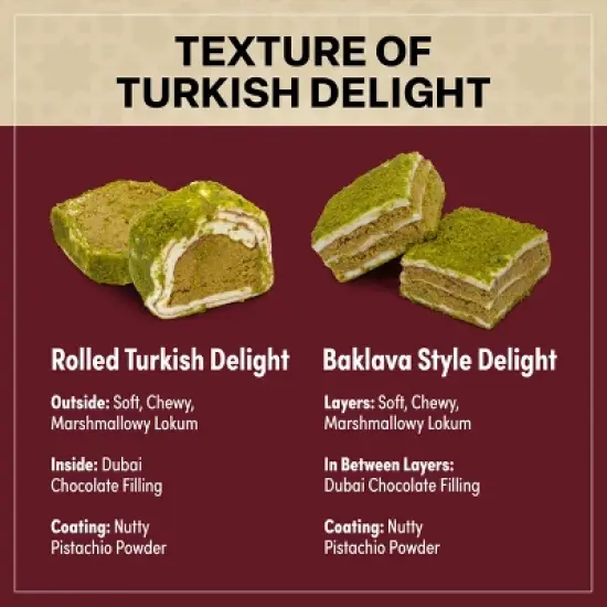 Eastanbul Premium Turkish Delight with Dubai Chocolate Filling, 8.8oz image {4}