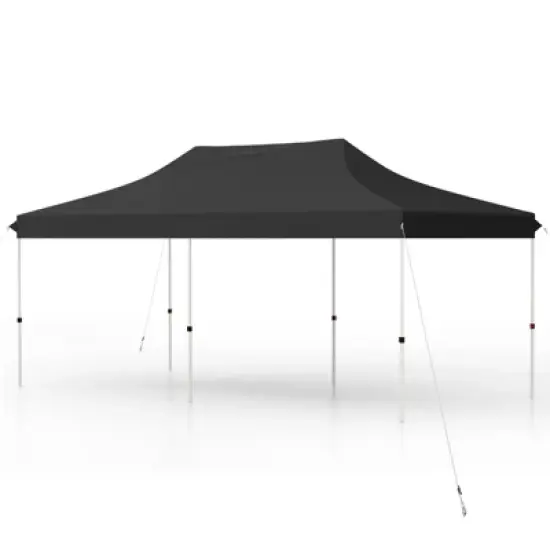 Tangkula 10 x 20FT Canopy Tent Folding Sun Shelter w/ 3 Adjustable Carrying Bag 12 Stakes & 6 Ropes Heavy-Duty Outdoor Tent Black/Grey/White/Blue image {10}