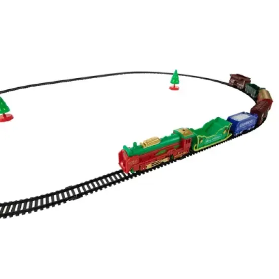 Northlight 23 Pc Battery Operated Lighted and Animated Classic Christmas Train Set with Oval Track image {3}