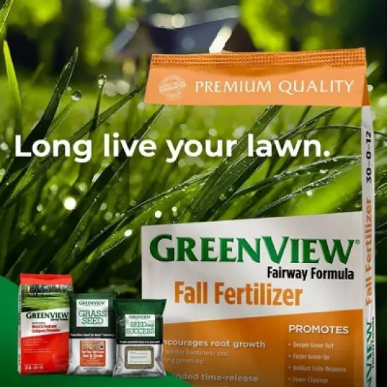 Green View Fairway Formula Fall Lawn Fertilizer 22.5lb: Slow Release, 7500 sq ft Coverage, 30-00-12 Formula image {4}