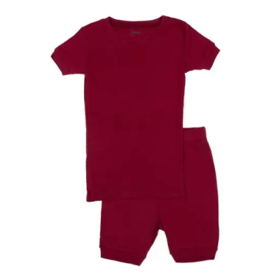 Leveret Kids Two Piece Cotton Solid Short Pajamas image {27}