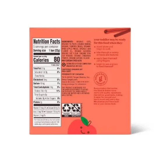 Organic Apple Cinnamon and Spinach Snacks Bars - 3.17oz/5ct - Good & Gather&trade; image {1}