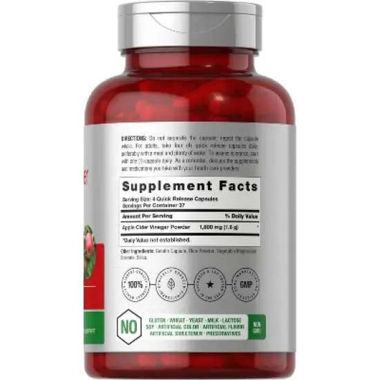 Horb&auml;ach Apple Cider Vinegar Capsules | 1800mg | 150 Pills image {1}