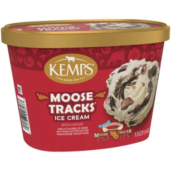 Kemps Moose Tracks Premium Ice Cream - 48oz image {2}