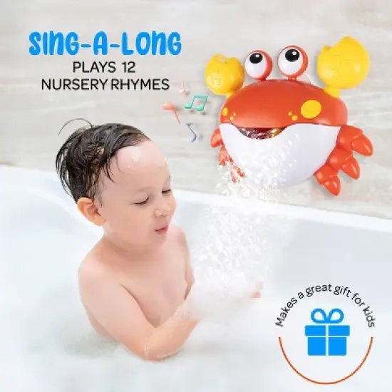 Hoovy Crabby Bubble Bath Bubble Maker with 12 Children's Songs Bath Toy image {4}