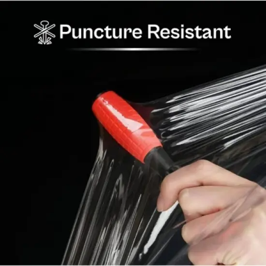 PSBM 4 Rolls 18"x1000' Cast Packing Stretch Film Shrink Hand Wrap (100 Ga) Dark Black image {4}