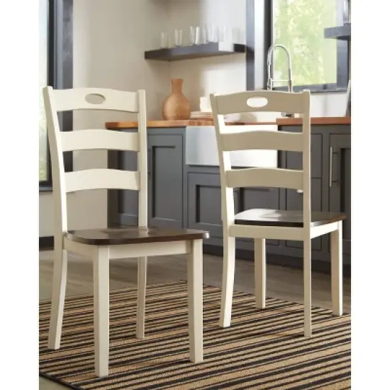 Set of 2 Woodanville Dining Room Side Chair White/Brown - Signature Design by Ashley image {1}