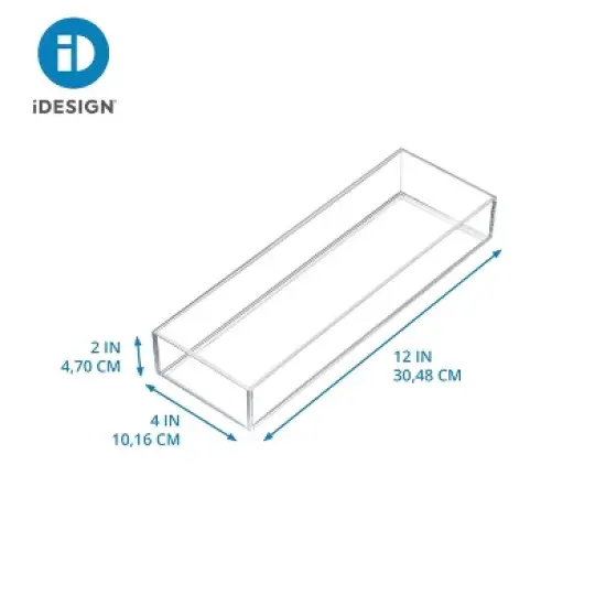 iDESIGN Clarity Drawer Organizer Kitchen Organization Silverware Spatula Gadget Clear: Plastic Utensil Storage, 12"x4"x2" image {3}
