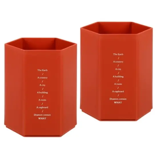 Unique Bargains Pencil Holder Plastic Hexagon Pen Cup Stationery Organizer for Office Desktop image {7}