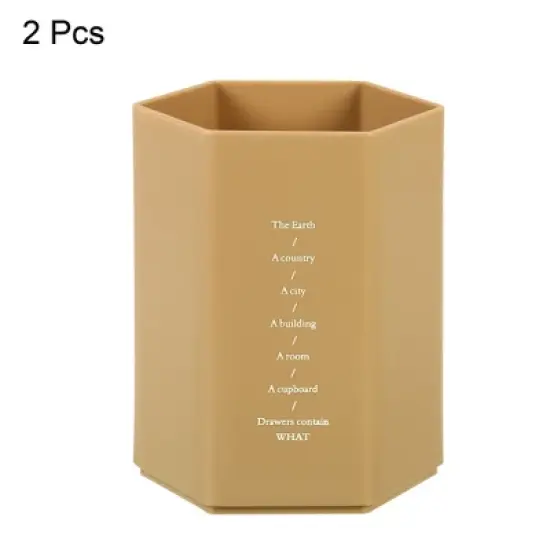 Unique Bargains Pencil Holder Plastic Hexagon Pen Cup Stationery Organizer for Office Desktop image {2}