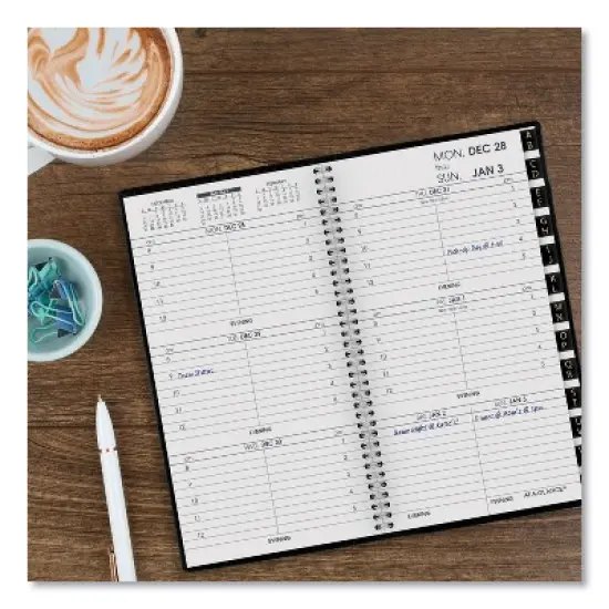Compact Weekly Appointment Book, 6.25 x 3.25, Black Cover, 12-Month (Jan to Dec): 2026 image {4}
