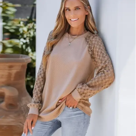 Women's Cutout Lace Sweater - Cupshe image {1}