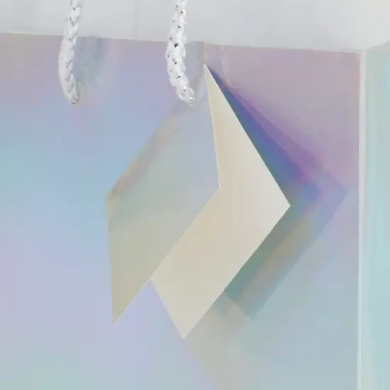 Sparkle and Bash 20 Pack Iridescent Small Gift Bags Bulk Metallic with White Tissue Paper, Holographic, 7.9 x 5.5 x 2.5 In image {2}