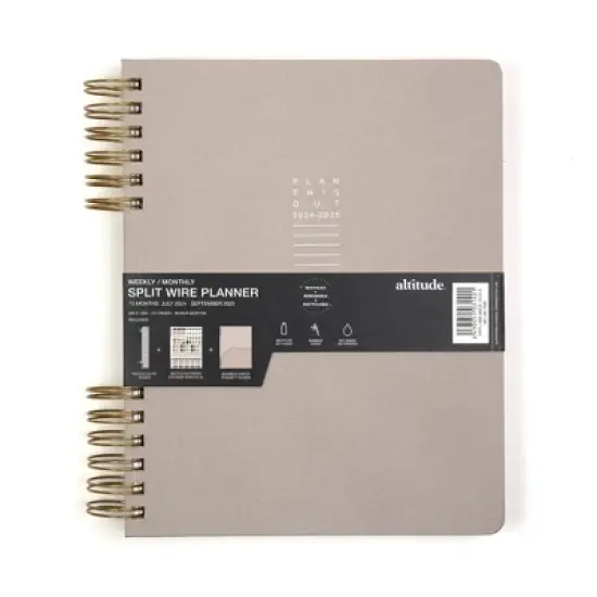 Altitude 2024-25 Weekly/Monthly Academic Planner 10"x8" Warm Gray image {1}