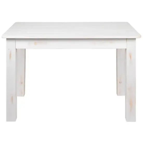 Emma and Oliver 46" x 30" Rectangular Antique Rustic Solid Pine Farm Dining Table image {2}