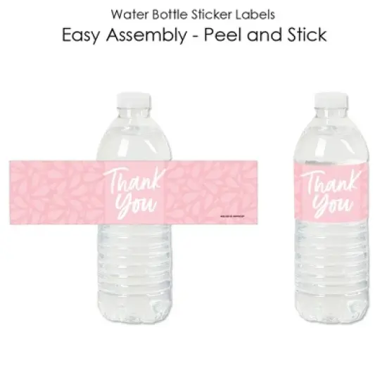 Big Dot of Happiness Pink Elegantly Simple - Guest Party Favors Water Bottle Sticker Labels - Set of 20 image {1}