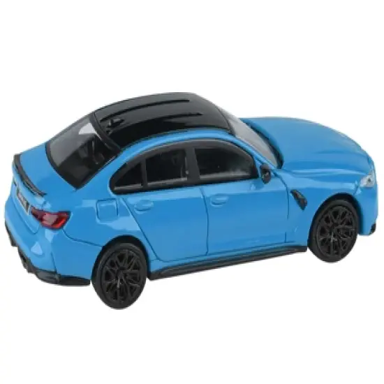 BMW M3 (G80) Miami Blue with Black Top 1/64 Diecast Model Car by Paragon Models image {2}