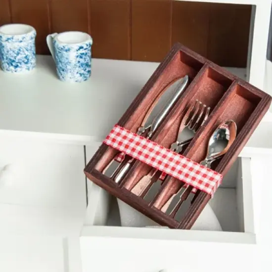 The Queen's Treasures 18 Inch Doll 13 Piece Utensil Set and Wooden Holder image {1}