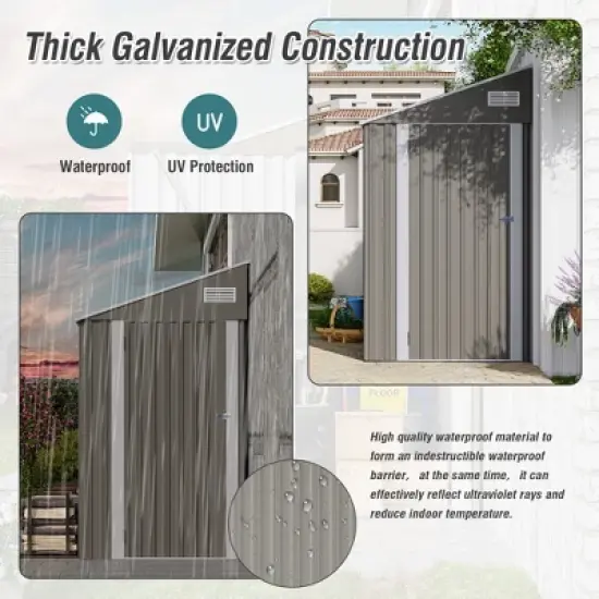 Gulches Optional two-color storage shed, single hinge door, solid structural design, good ventilation, surface with protective film image {2}