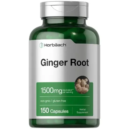 Horbaach Ginger Root Capsules 1500mg | 150 Count image {8}