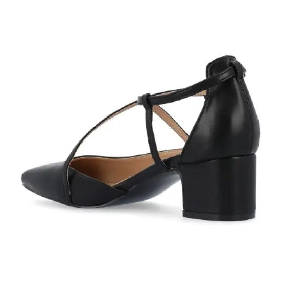 Journee Collection Womens Galvinn Crisscross Strap Pointed Toe Pumps image {6}