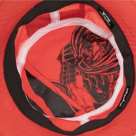 Berserk Black Swordsman Men's Red Bucket Hat-OSFA image {5}