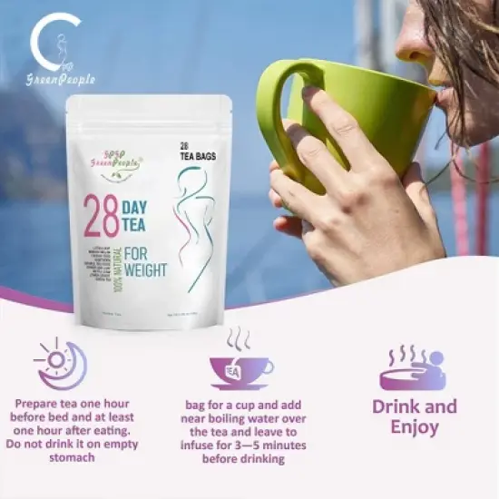 GPGP GreenPeople Herbal Slimming Tea, Caffeine Free, 28 Tea Bags, 2.96 oz (84 g) image {5}