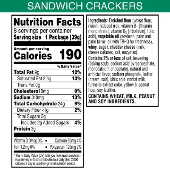 Keebler Club & Cheddar Sandwich Crackers - 11oz/8ct image {3}