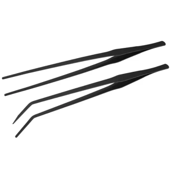 Unique Bargains Aquarium Tweezers Stainless Steel Tweezers for Plants Pets Black 38cm/14.96 Inch 2 Pcs image {6}
