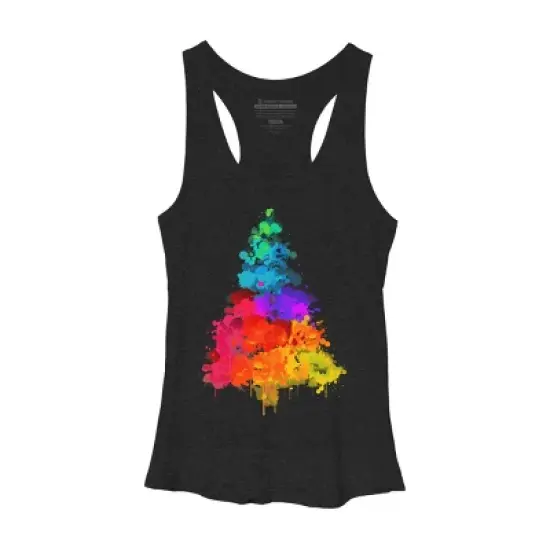 Women's Design By Humans Colorful Christmas Tree By DesignReadyStore Racerback Tank Top image {3}