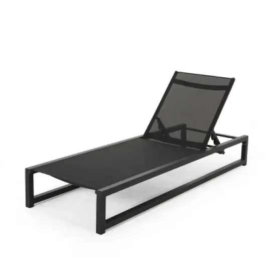 Christopher Knight Home Mottetta Outdoor Mesh and Aluminum Armless Adjustable Chaise Lounge image {9}