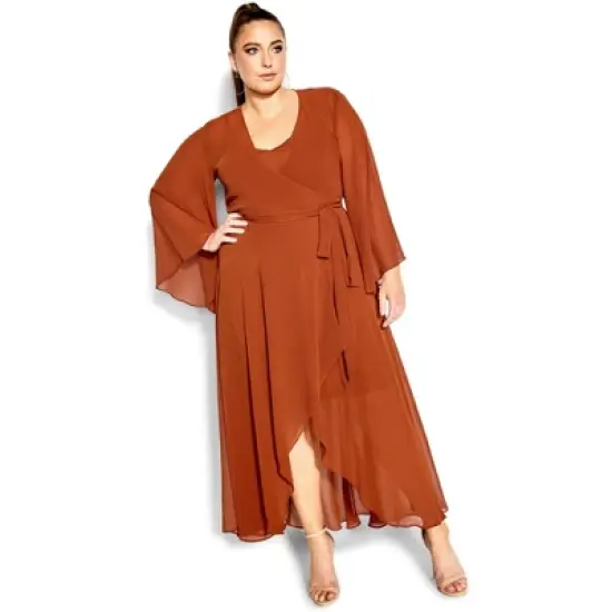 Women's Plus Size Fleetwood Maxi Dress - ginger | CITY CHIC image {1}