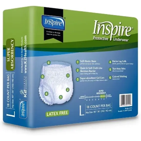 Inspire Adult Diapers Protective Underwear Incontinence Underwear for Women and Men | Disposable Underwear for Women and Men image {7}