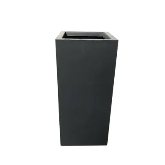 Rosemead Home & Garden, Inc.14" Wide Square Concrete/Fiberglass Planter: Modern, Tall, Weather-Resistant image {1}