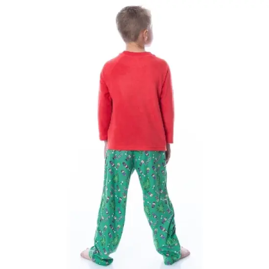 Peanuts Boys' Christmas Holiday Season Sing Along Sleep Pajama Set Green image {1}