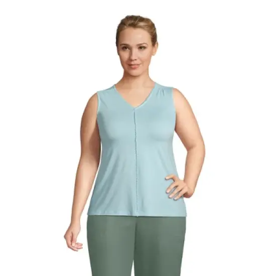 Lands' End Women's Light Weight Trimmed Tank Top image {7}