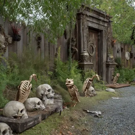 Yescom 1 Pcs Vulture & 1 Pcs Owl Skeleton Halloween Decor Life Size Animal Props Indoor Outdoor 2025 image {3}