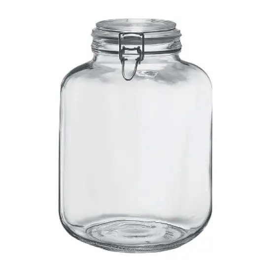 Amici Home Glass Hermetic Preserving Canning Jar Italian, Airtight Hinged Clamp Clasp Lid, Storing and Canning Uses, Clear, 2-Piece,145 oz 1.1 Gallon image {1}