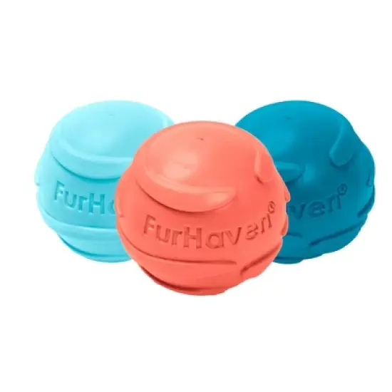 FurHaven Fetch N' Fun TPR Ball with Squeaker 3 Pack image {5}