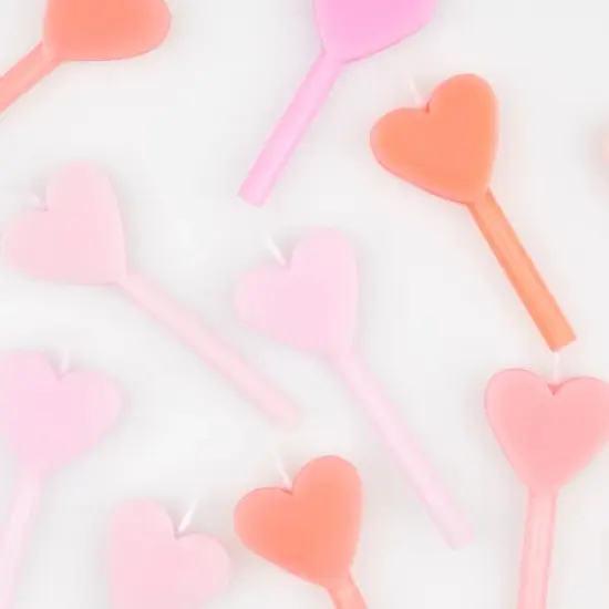 Meri Meri Pink Heart Candles (Pack of 12) image {2}