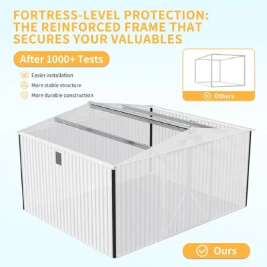 10x12FT Metal Outdoor Storage Shed with Window, Lockable Tool Storage Sheds, Oversized Steel Garden Sheds with Sloped Roof for Backyard, Patio, image {6}