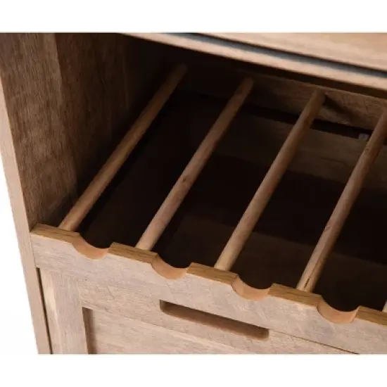 Weston Sliding Barn Door Wine Cabinet Natural - Boraam image {3}